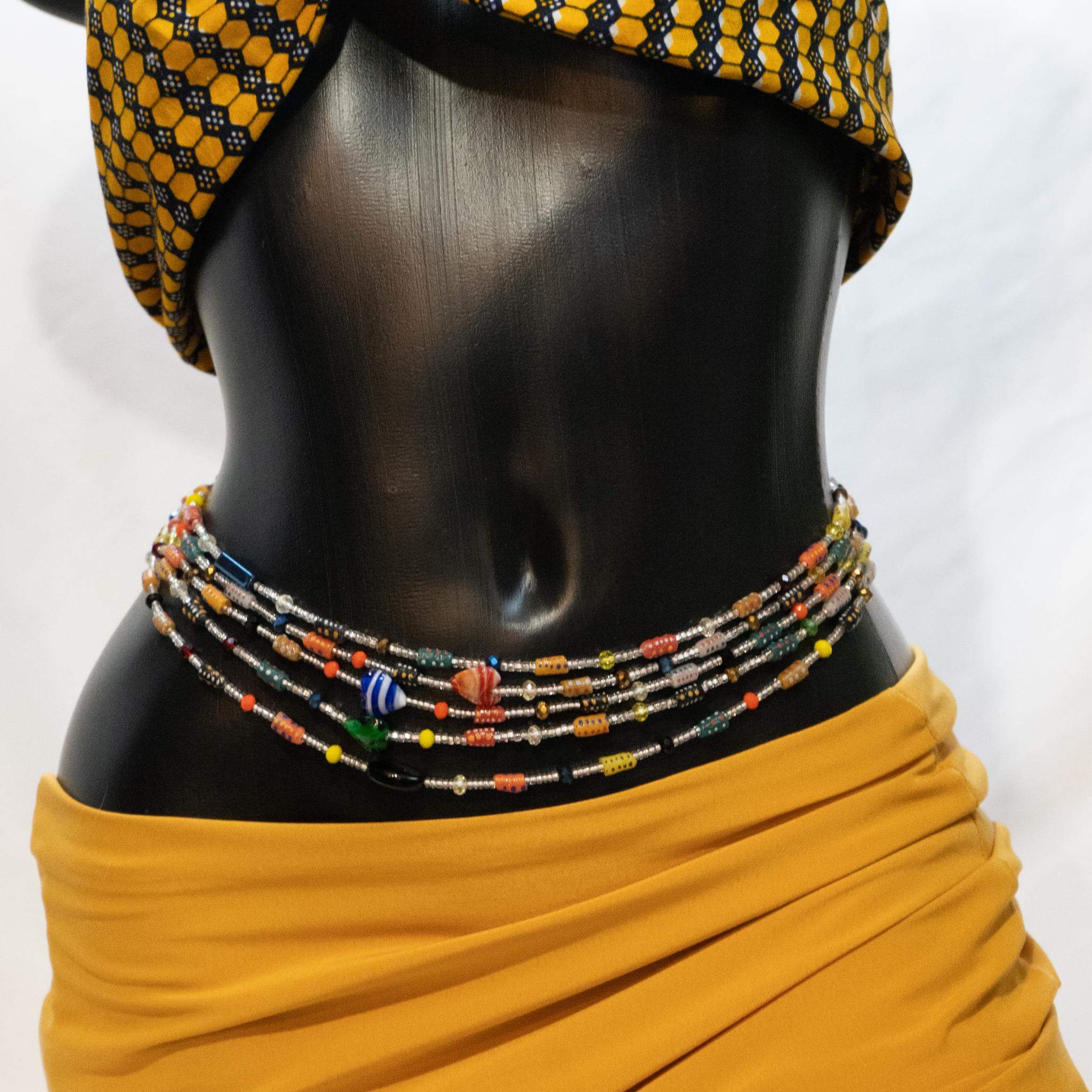 AfroBeads Waist Beads in Tribal Multi Colored Seeds