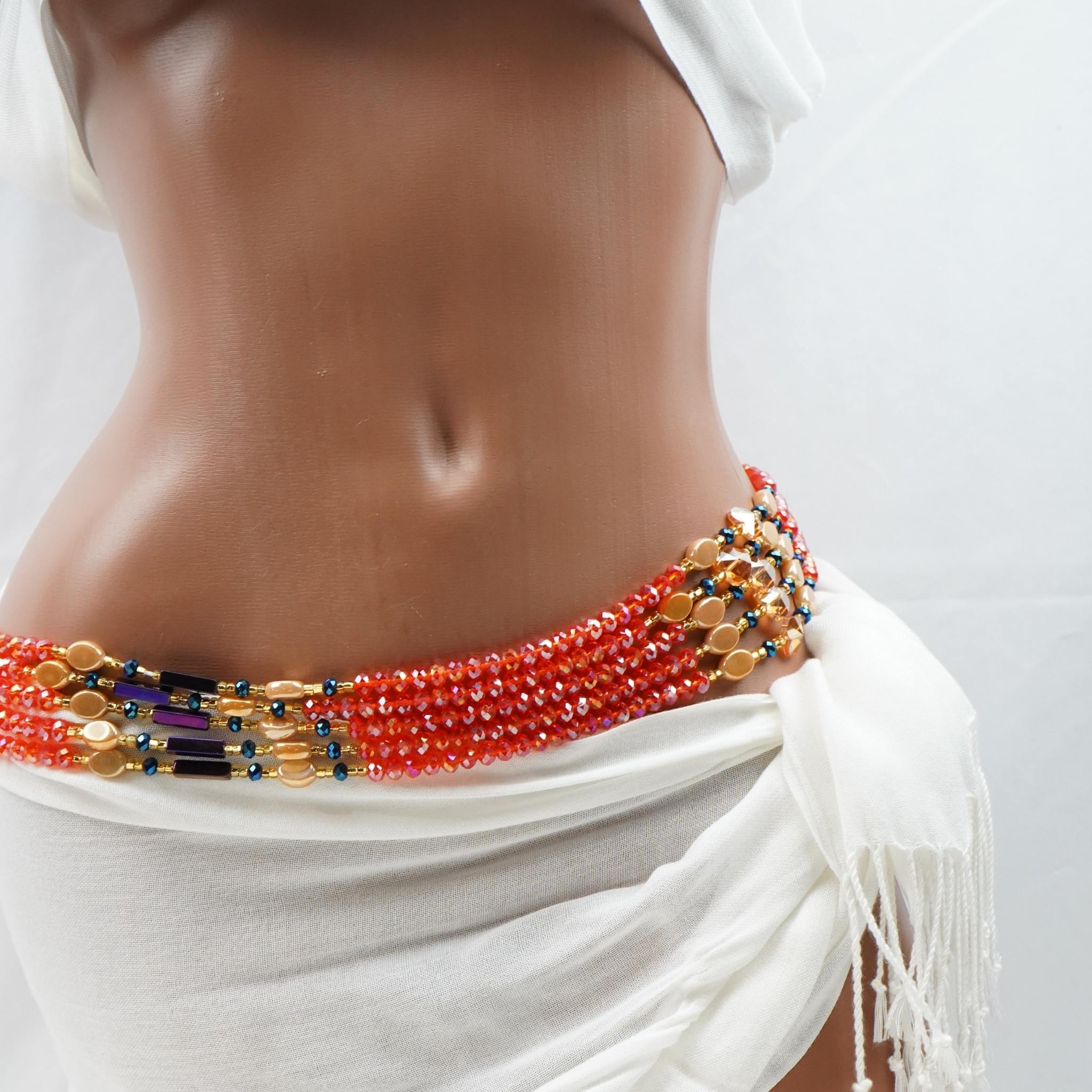 Authentic Waist Beads for Women, African Waist Beads, 45 Inches Crystals Waist  Beads , Belly Beads SALE 