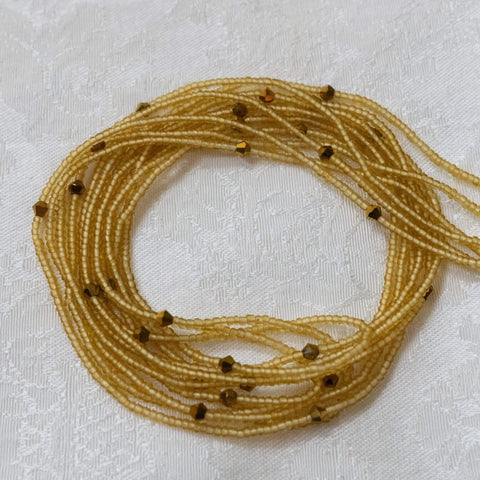 AfroBeads Waist Beads in Seeded Beads with Smoked Topaz