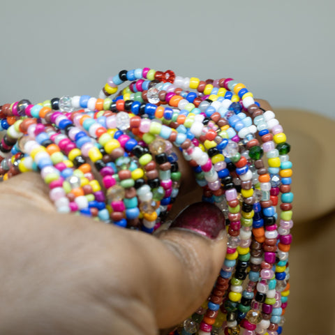 AfroBeads Waist Beads in Carnival Colored Waist Beads Close View