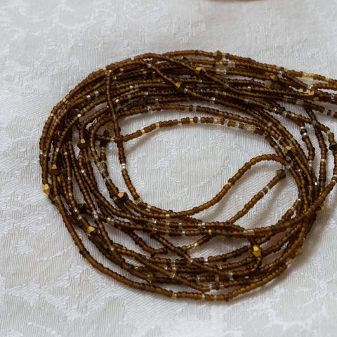 AfroBeads Waist Beads in Seeded Beads with Smoked Topaz