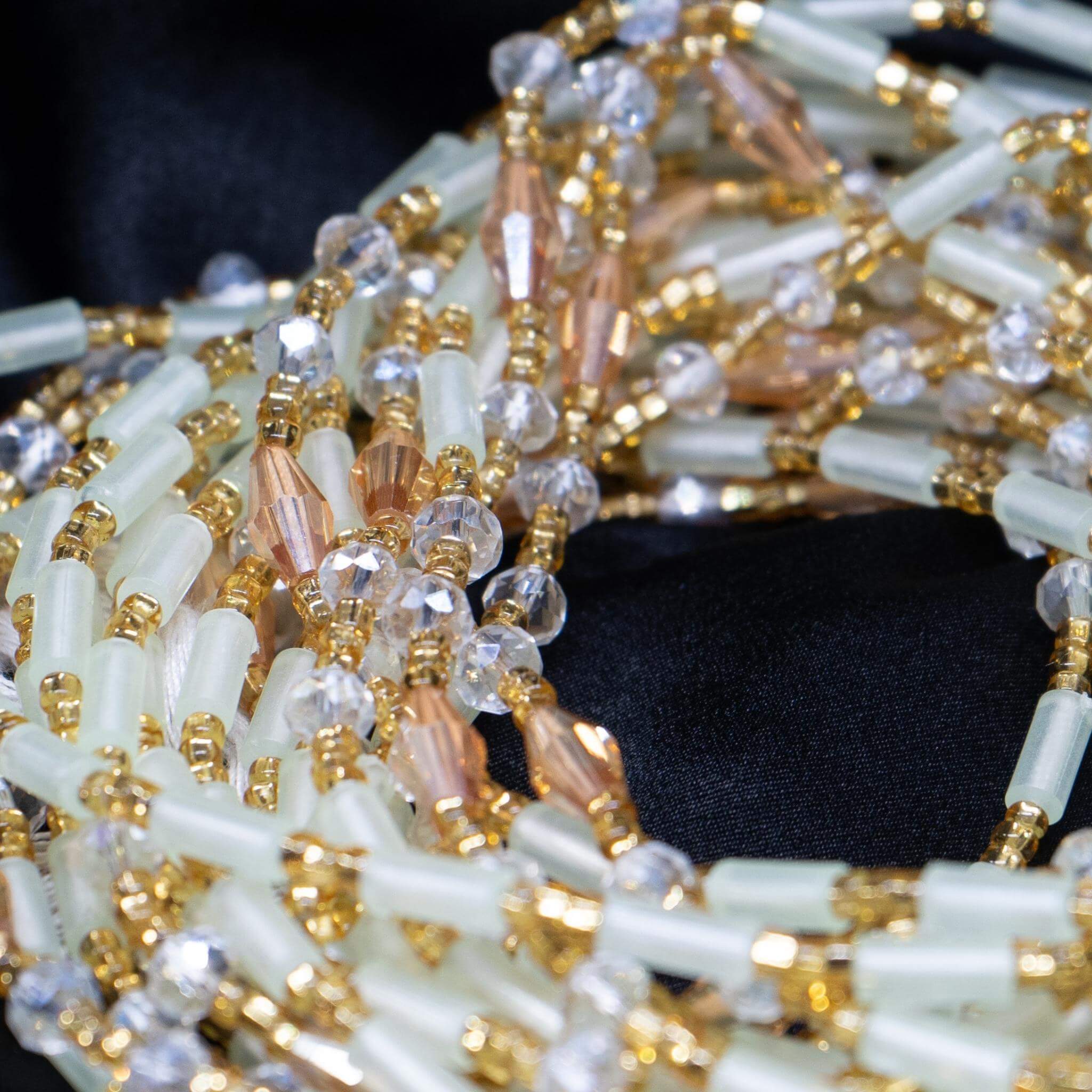 White and Gold Waist Beads