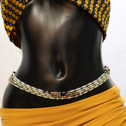 AfroBeads Waist Beads in Glo-In-the-Dark Combination Colors