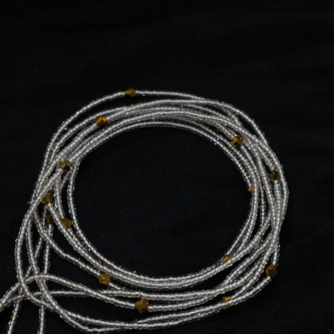 AfroBeads Waist Beads in Seeded Beads with Smoked Topaz