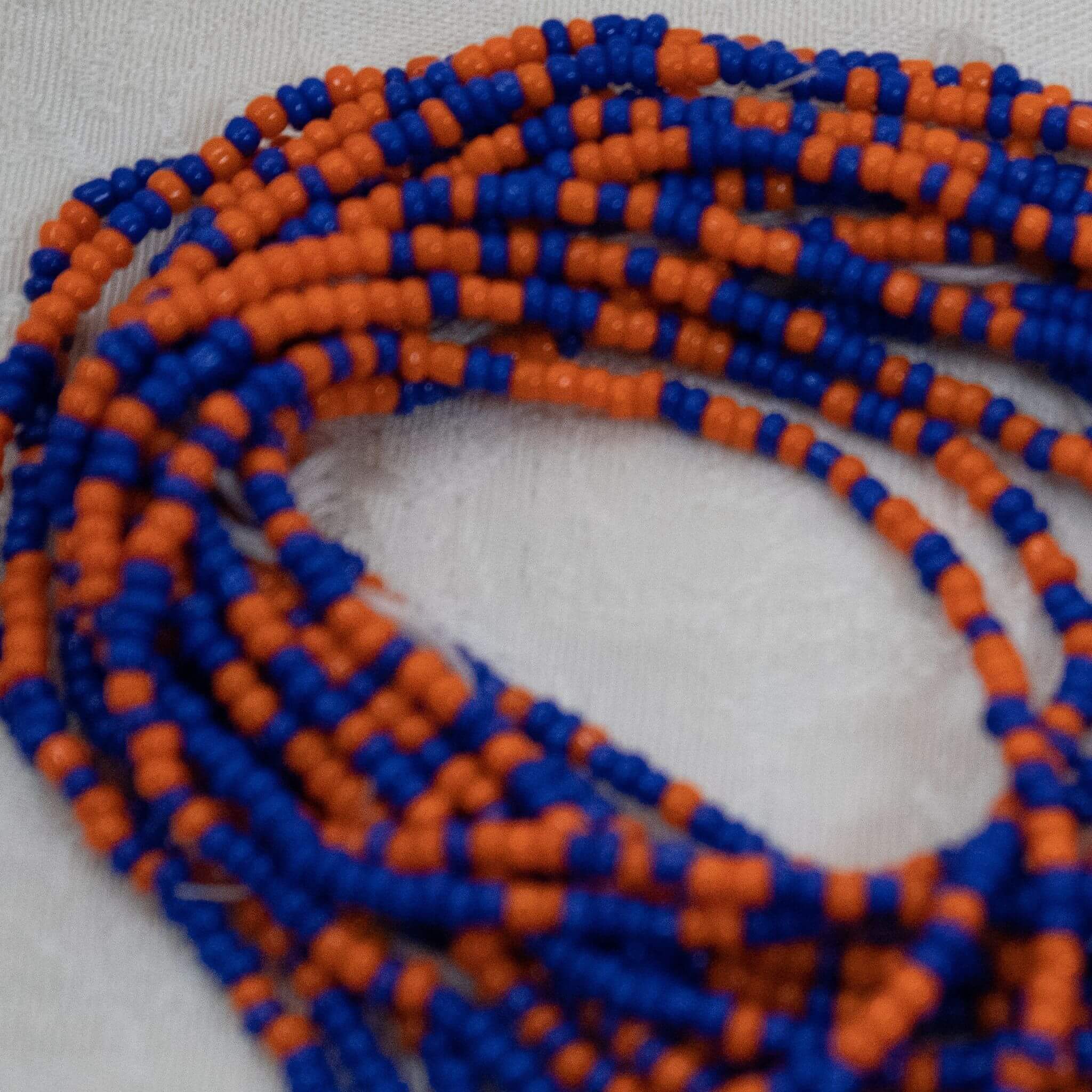 AfroBeads Waist Beads in Tangerine, Zaffre Blue Seeds – AfroBeadsCity