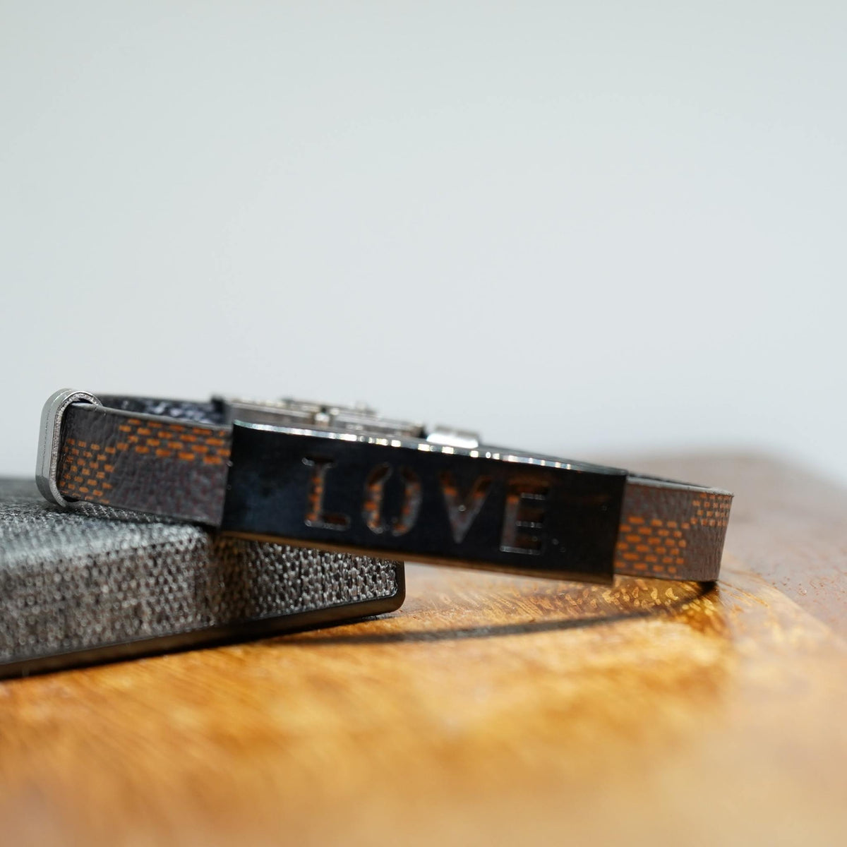 AfroBeads in Love Engraved Unisex Leather Bracelet