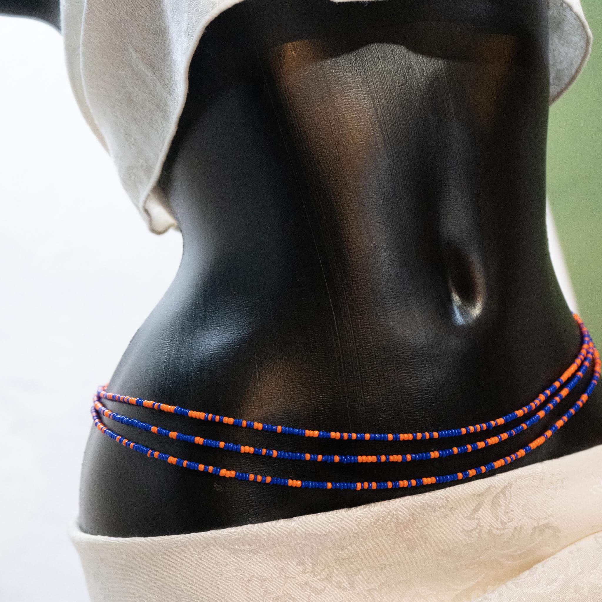 AfroBeads Waist Beads in Glass Seed Beads with Smoked Topaz and