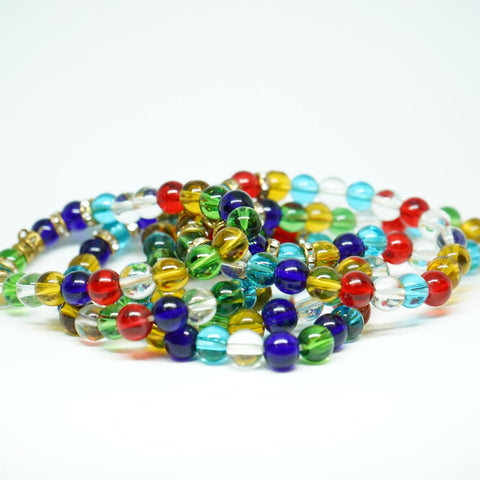 AfroBeads Bracelet in Multi-Coloured Glass Beads