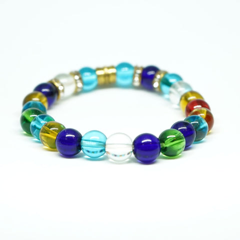 AfroBeads Bracelet in Multi-Coloured Glass Beads