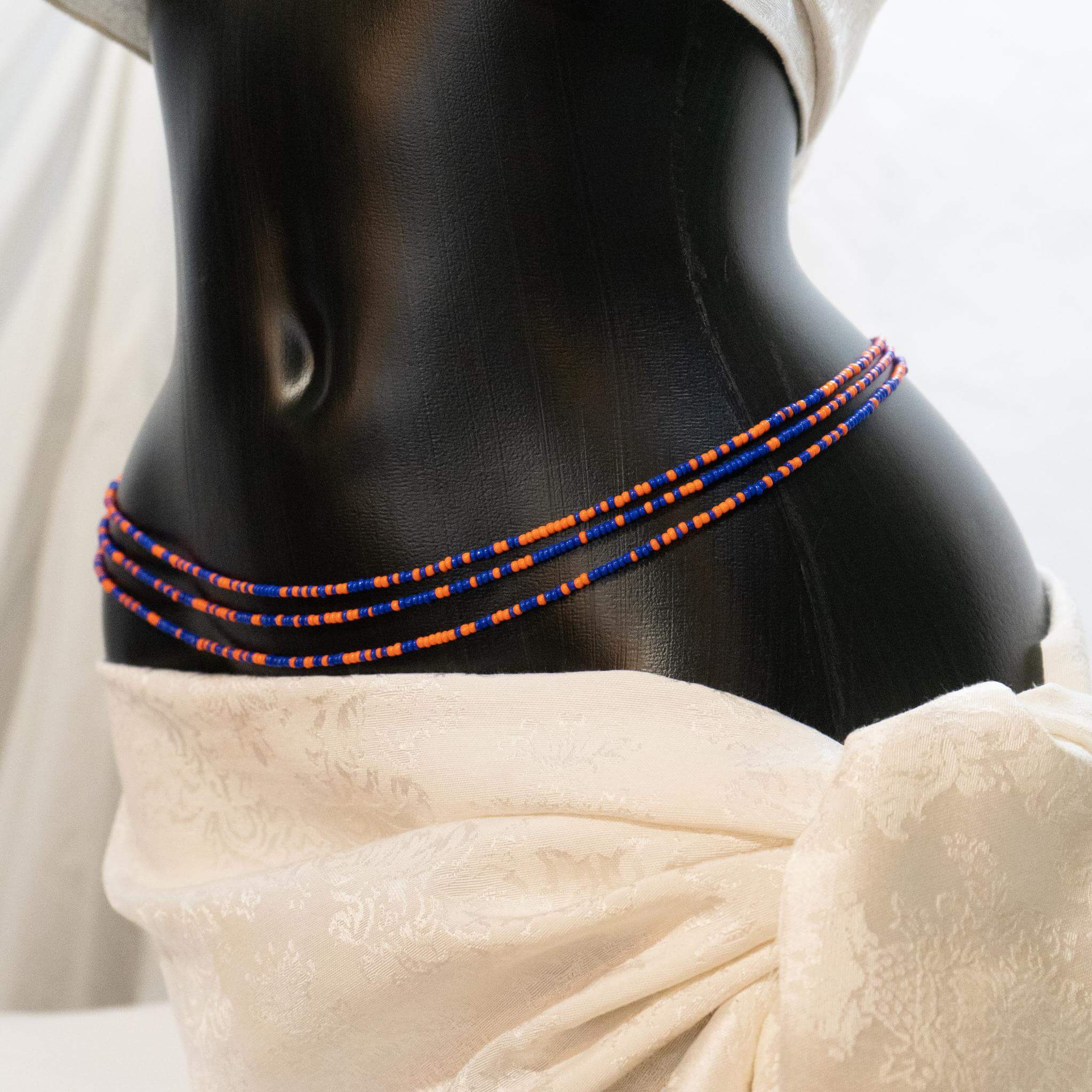 AfroBeads Waist Beads in Tangerine, Zaffre Blue Seeds – AfroBeadsCity