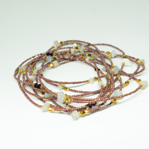 AfroBeads Anklets in Irresistible with Matte Finish Marble and Crystals