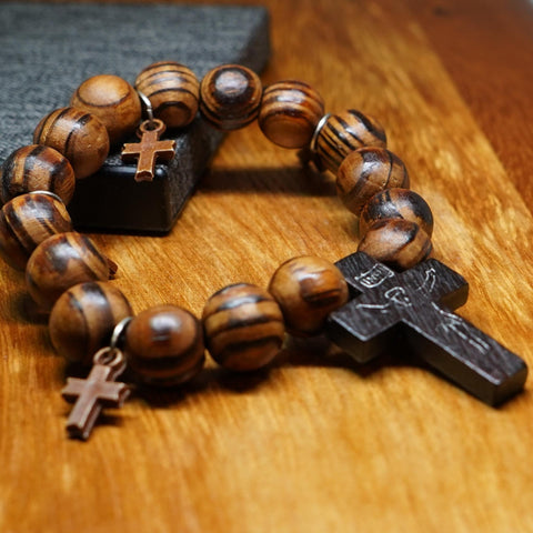 AfroBeads Bracelet in Brown Wood