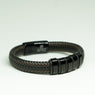 AfroBeads in Black and Brown Bracelet with Leather and Premium Adjustable Magnetic Clasp.