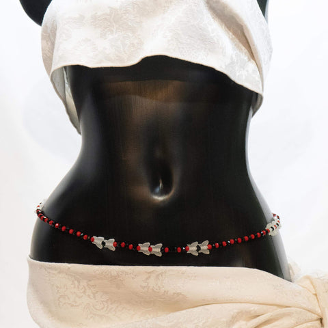 AfroBeads Waist Beads in Red, Black and Glow-In-the-Dark Waist Beads