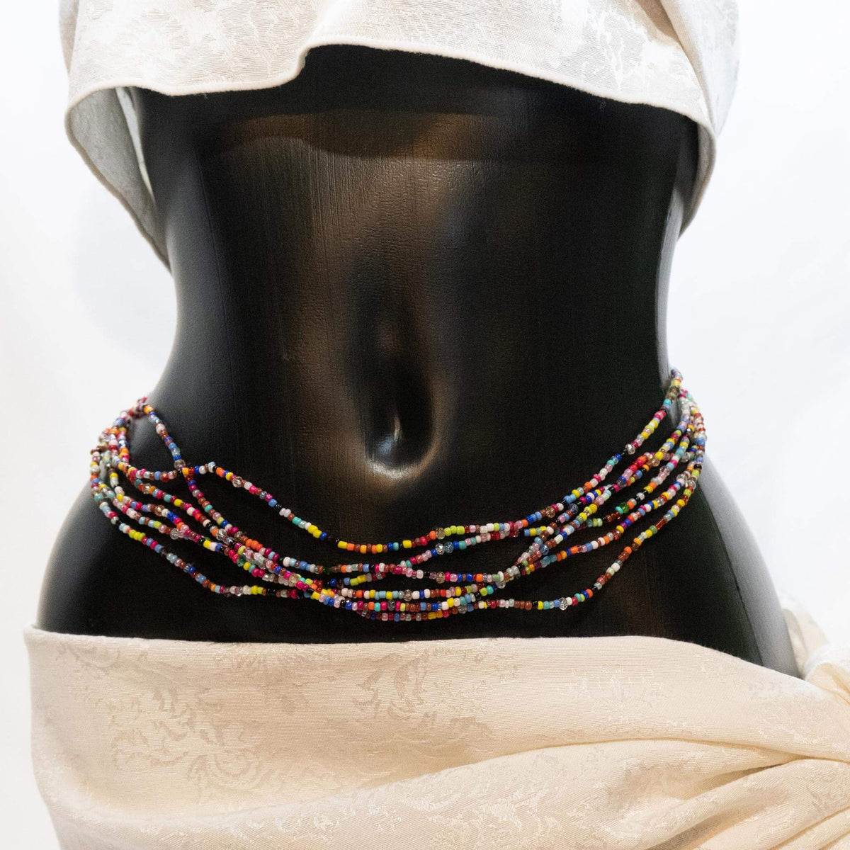 Multicolored authentic african waist beads