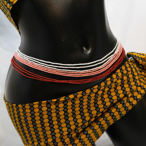 AfroBeads Waist Beads in Monotone Strand  Tilted View